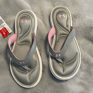 Women’s under Armour Marbella  VII flip-flop grey/pinksize 9 New with tags